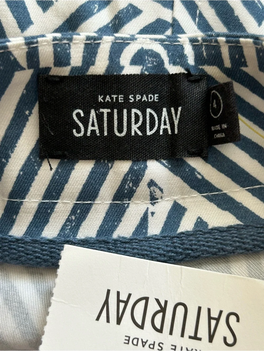 kate spade Saturday Navy and White Geometric Mini Skirt